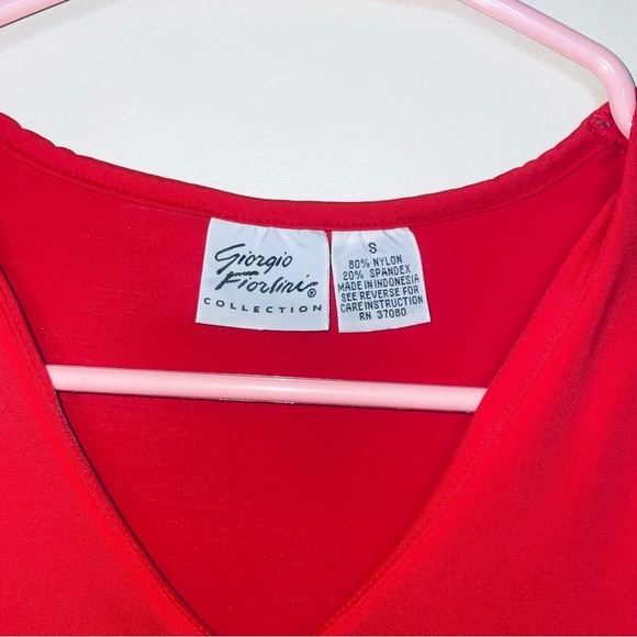 Giorgio Fiorline Red Nylon Basic Tee Size Small - Picture 2 of 4